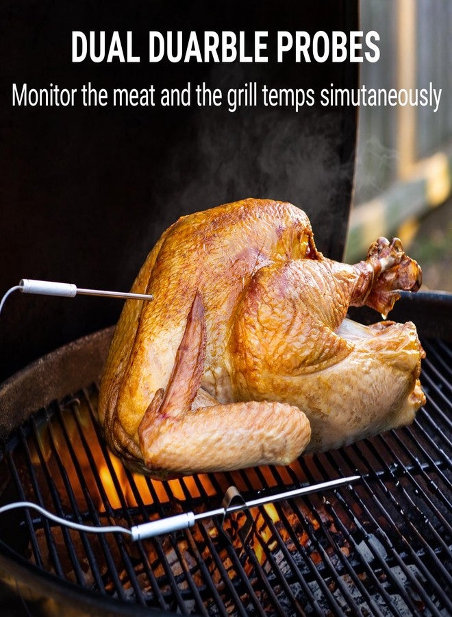 ثيرمو برو مقياس حرارة اللحوم اللاسلكي ThermoPro TP20 بمدى 500 قدم مع مسبار مزدوج، مقياس حرارة رقمي لاسلكي للطهي، مناسب لأجهزة التدخين والشواء، لقياس حرارة اللحم البقري والسمك والديك الرومي - Image 4